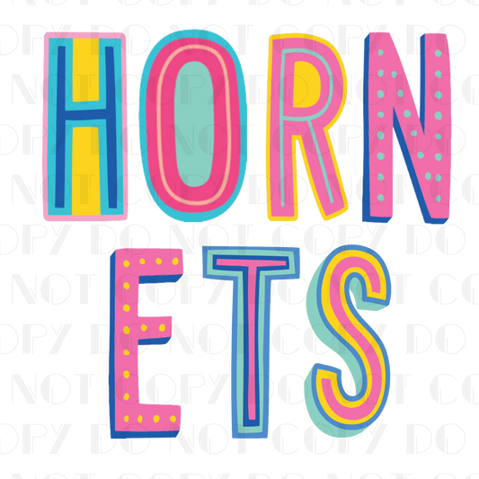 Hornets Colorful Block PNG Digital File