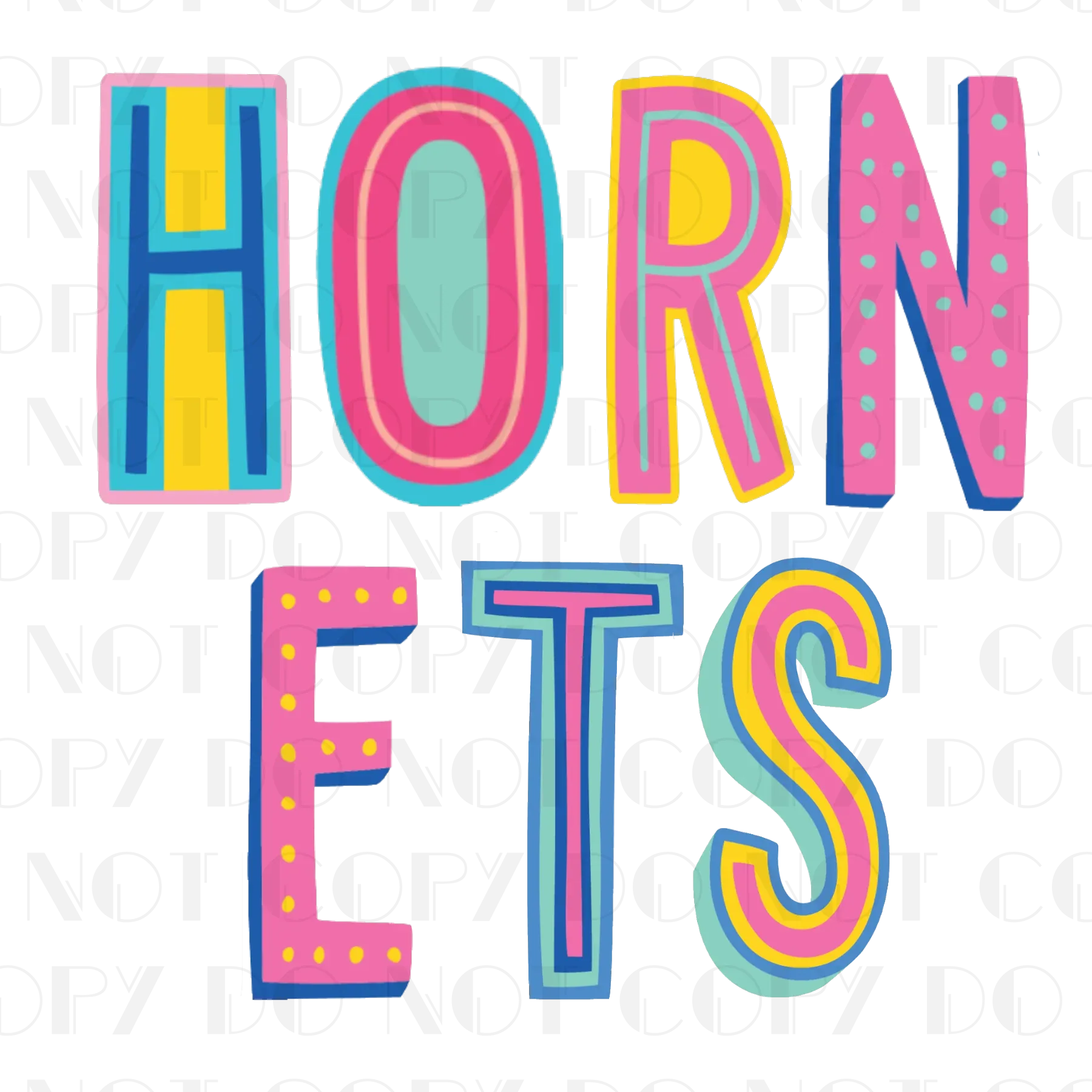 Hornets Colorful Block PNG Digital File - Merch Girls