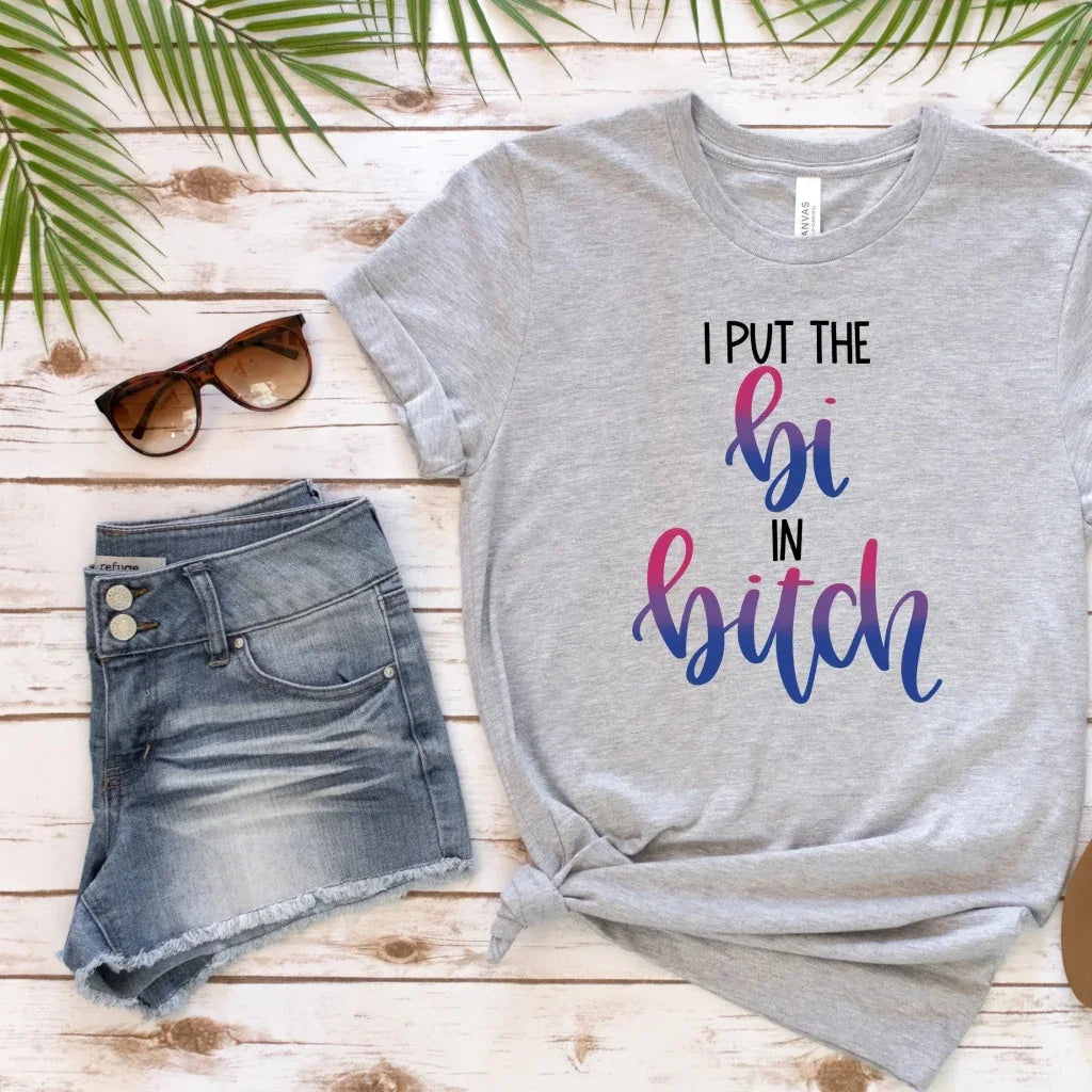 I Put the Bi in Bitch Pride Graphic Tee - Merch Girls