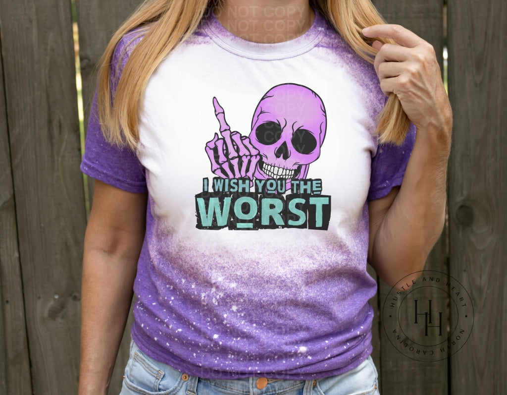 I Wish You The Worst Middle Finger Skeleton - Sublimation Transfer Sublimation