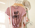 Iced Coffee Addict Leopard Lightning Bolt Wreath Graphic Tee - Merch Girls