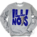 ILLINOIS Royal Blue Lightning Bolt Graphic Tee - Merch Girls