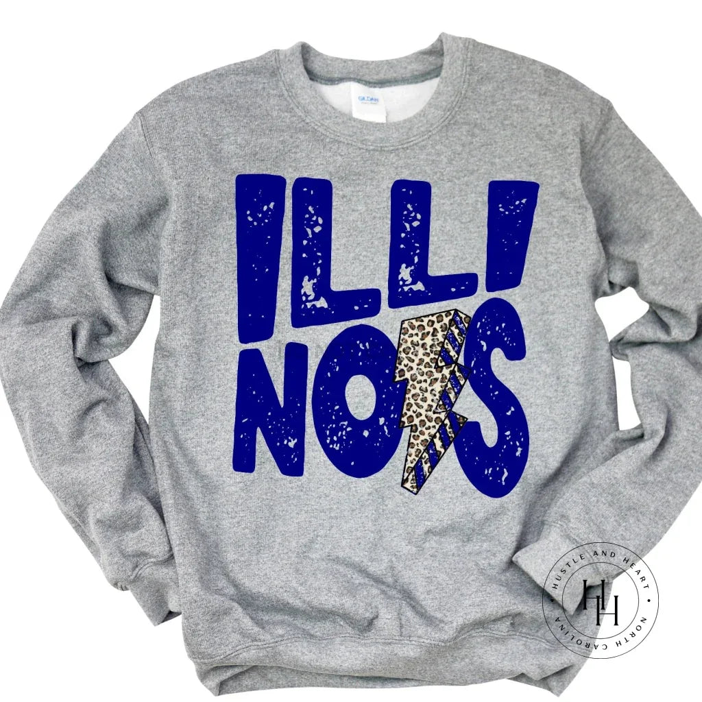 ILLINOIS Royal Blue Lightning Bolt Graphic Tee - Merch Girls