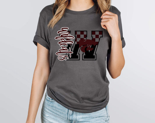 Wildcats Maroon Checkered DTF Transfer
