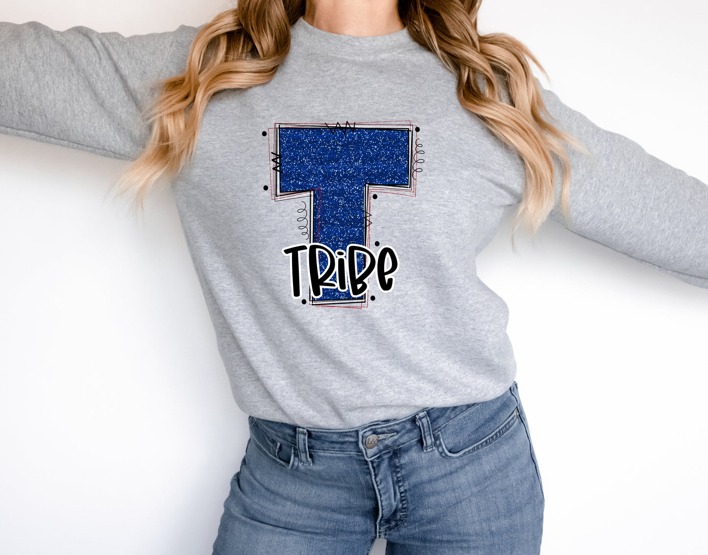 Tribe Glitter Varsity Doodle Graphic Tee Graphic Tee