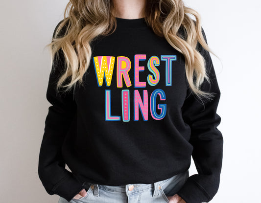 Wrestling Colorful Graphic Tee