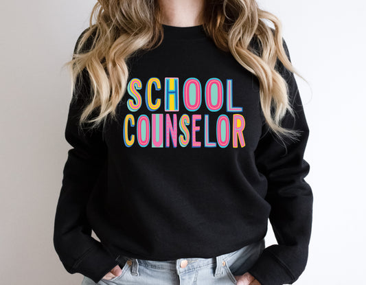 School Counselor Colorful Graphic Tee