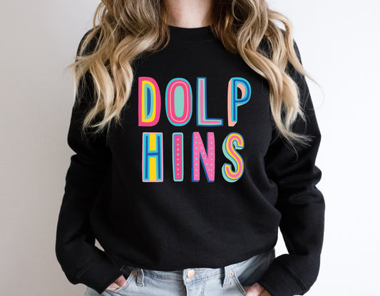 Dolphins Colorful Graphic Tee