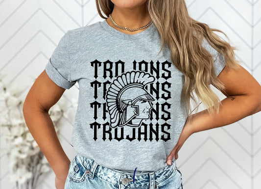 Trojans Repeating Custom Mascot Graphic Tee