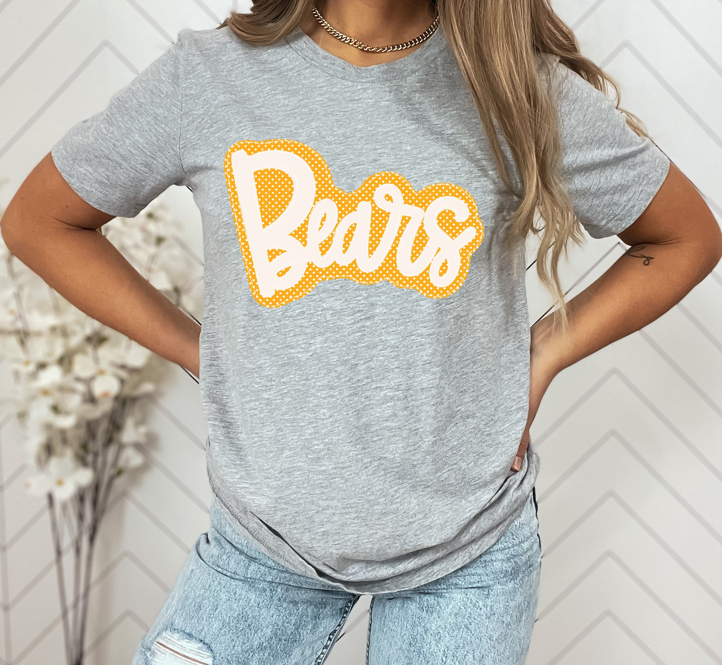 Bears Faux Applique Graphic Tee