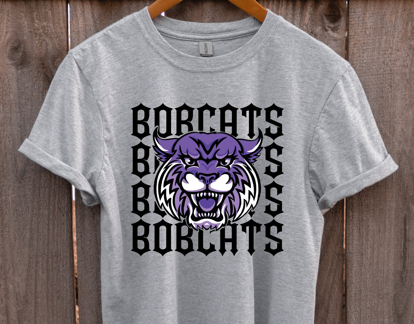 Bobcats Repeating Mascot Graphic Tee