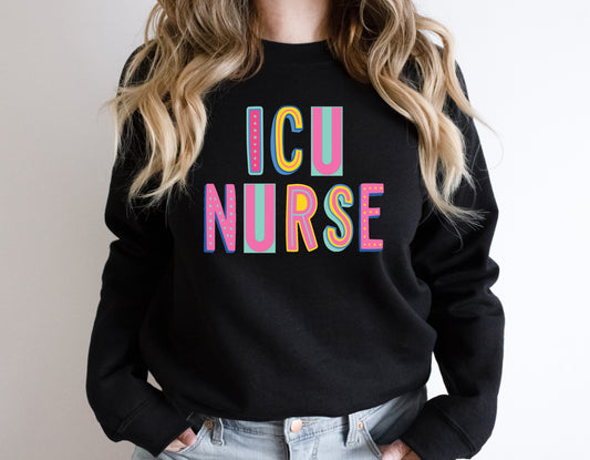 ICU Nurse Colorful Graphic Tee