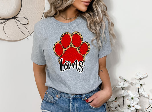 Lions Red Pawprint