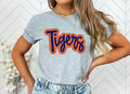 Tigers Navy and Orange Faux Applique Graphic Tee - Merch Girls