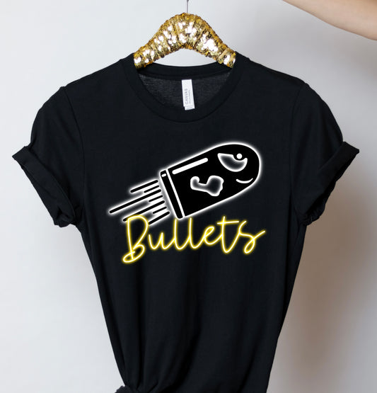 Bullets Neon Mascot Graphic Tee - DTG ONLY