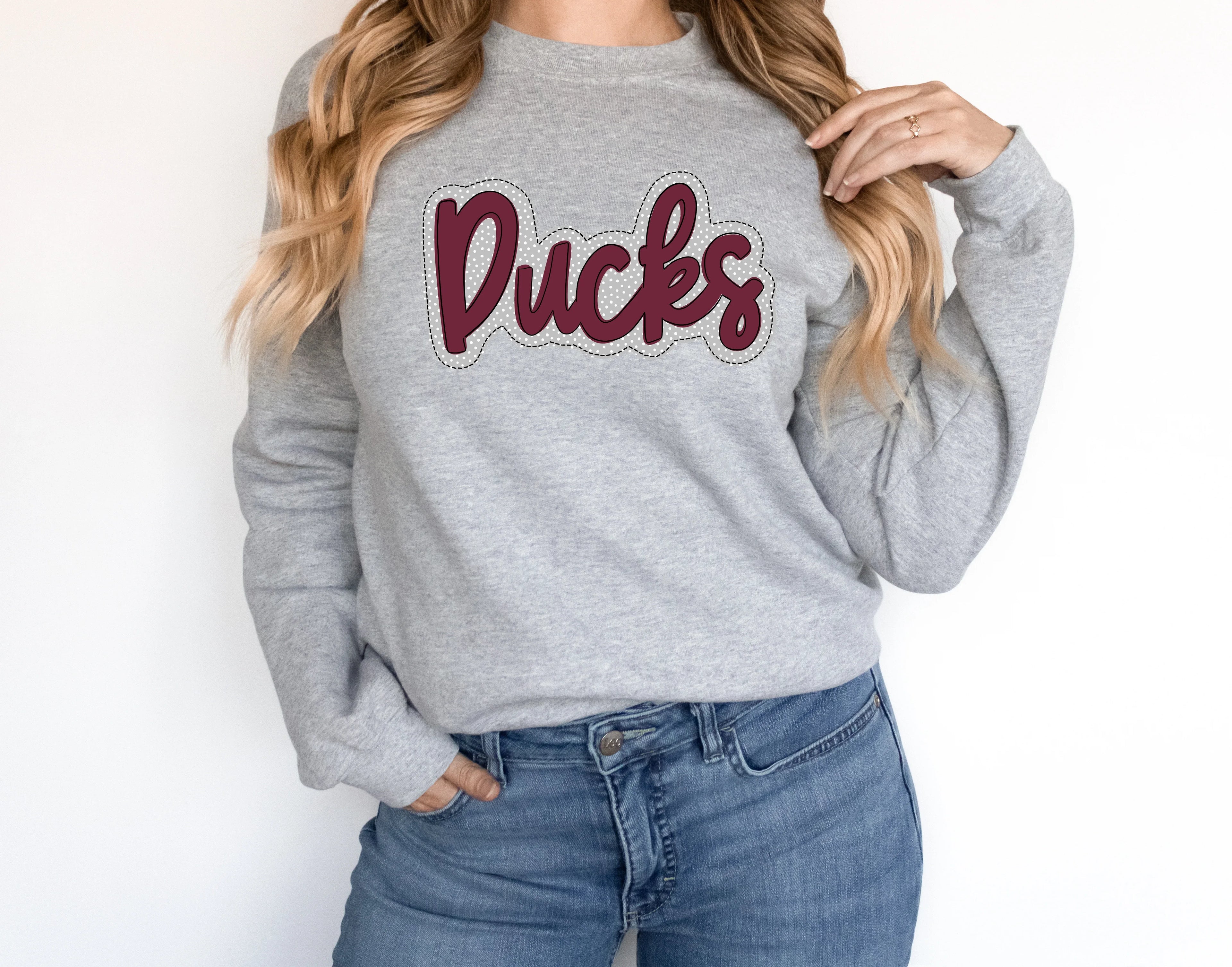 Ducks Faux Applique Graphic Tee - Merch Girls