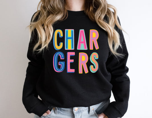 Chargers Colorful Graphic Tee