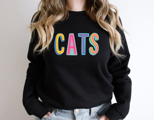 Cats Colorful Graphic Tee