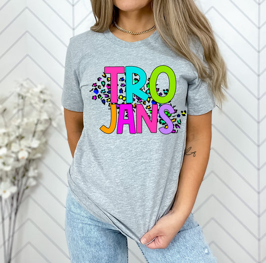 Trojans Bright Neon Mascot Graphic Tee - DTG ONLY Tee