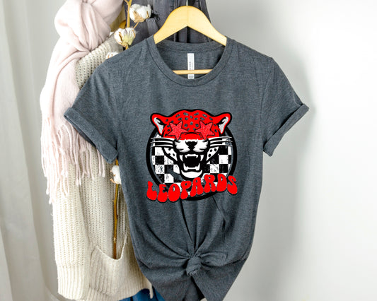 Leopards Checkered Preppy Graphic Tee