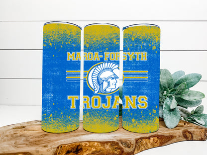 Maroa-Forsyth Trojans Completed 20oz Skinny Tumbler