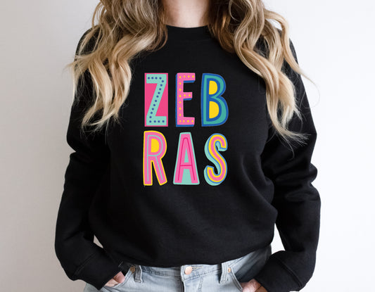 Zebras Colorful Graphic Tee