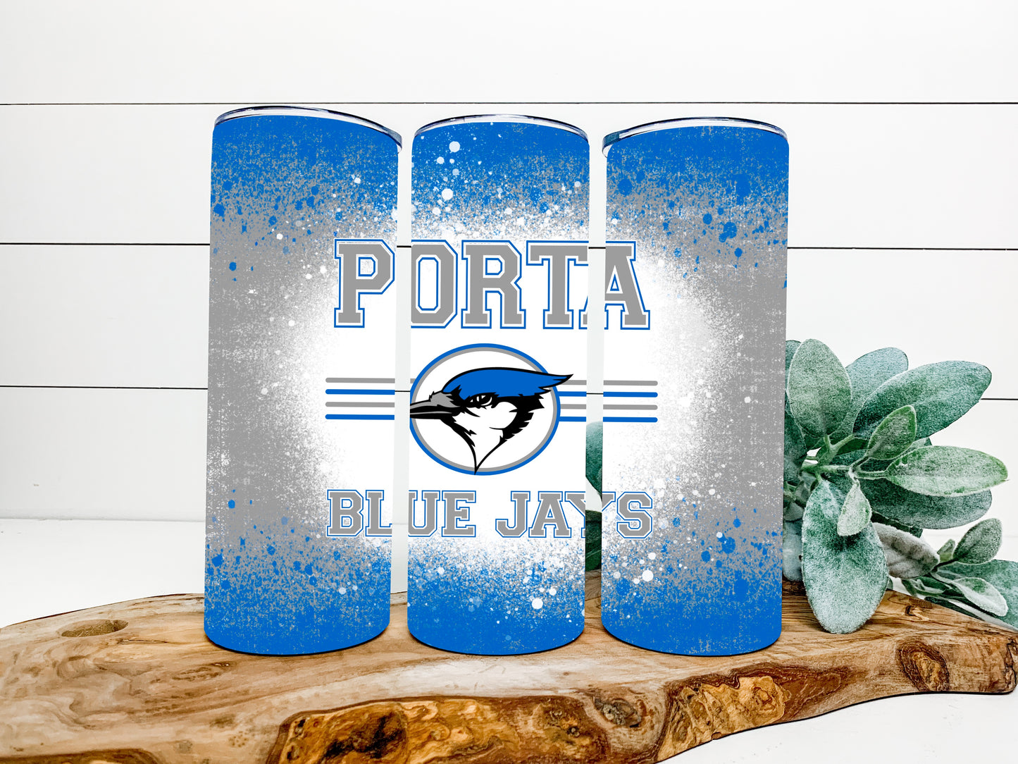 Porta Bluejays Completed 20oz Skinny Tumbler