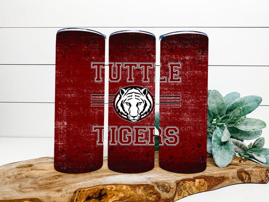 Tuttle Tigers Completed 20oz Skinny Tumbler