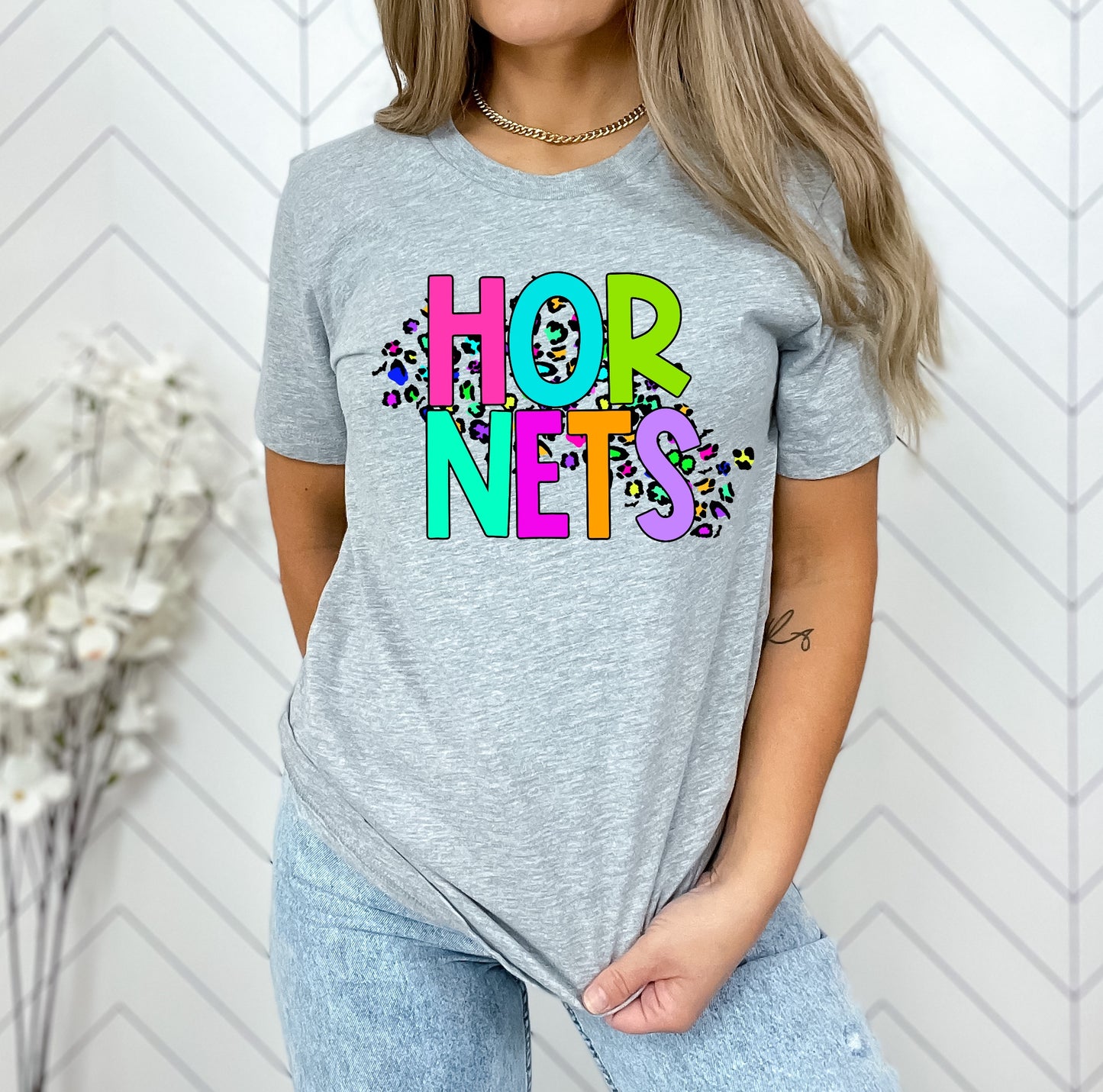 Hornets Bright Neon Mascot Graphic Tee - DTG ONLY Tee