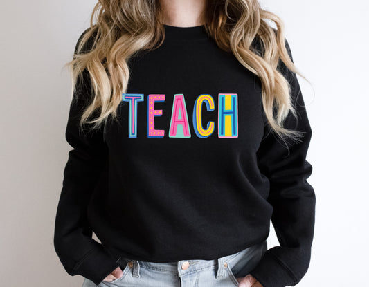 Teach Colorful Graphic Tee