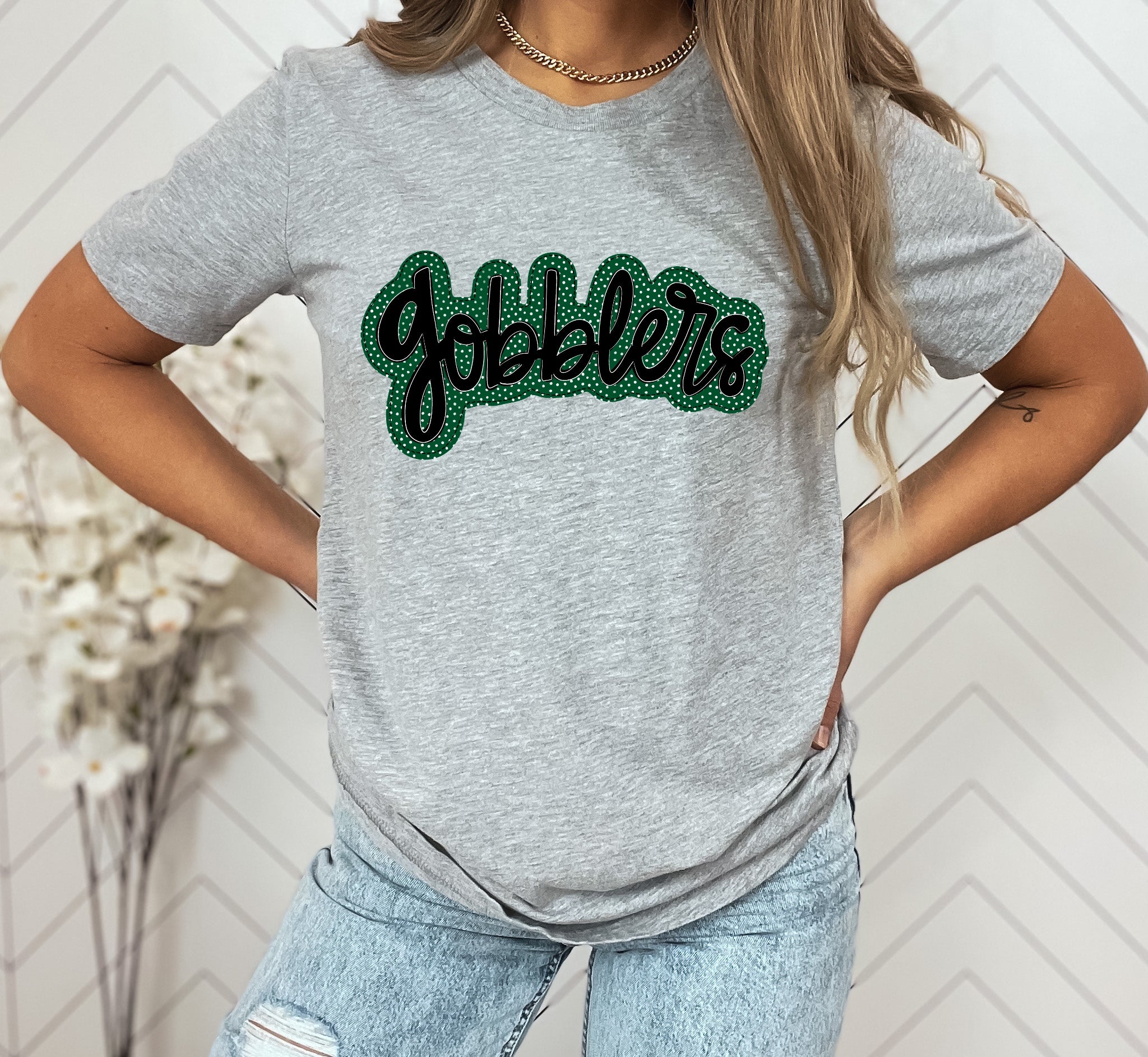 Gobblers Faux Applique Graphic Tee