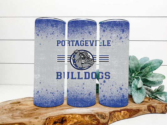 Portageville Bulldogs Completed 20oz Skinny Tumbler