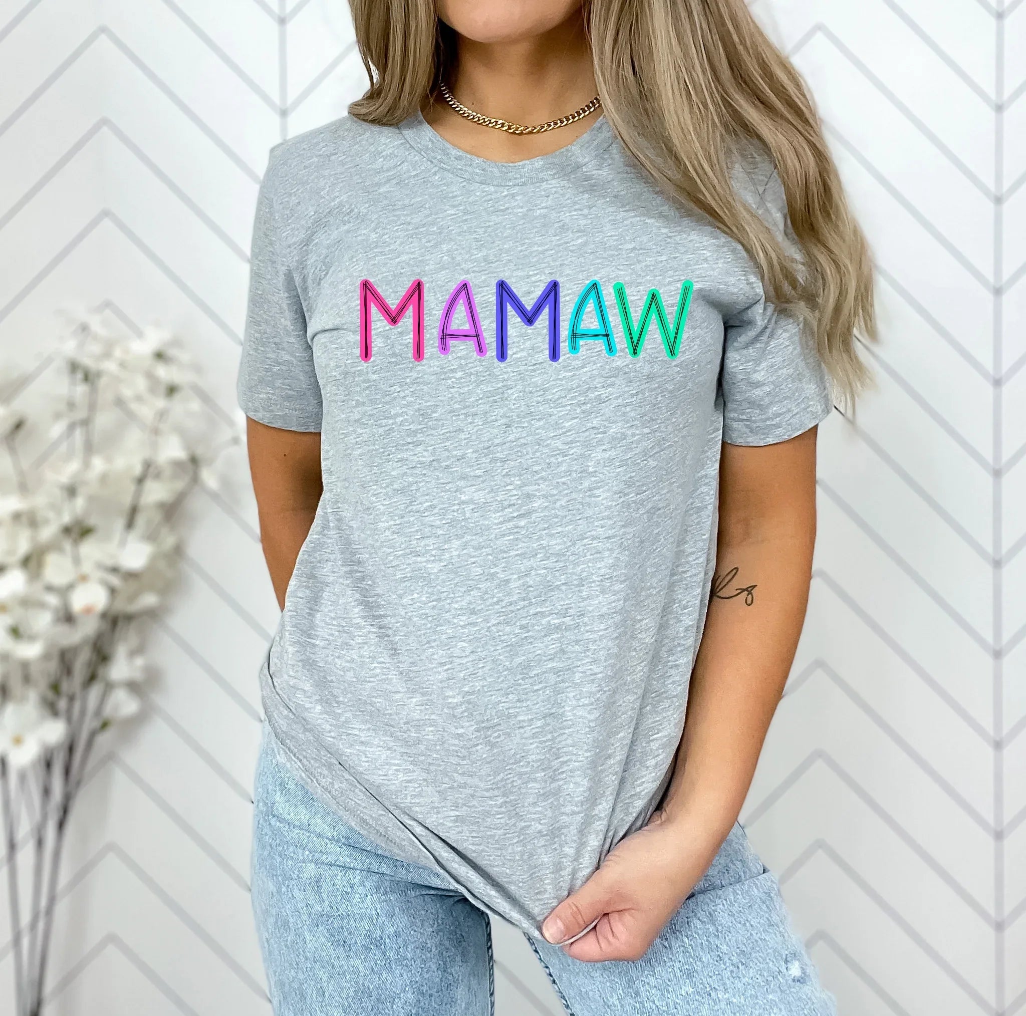Mamaw Scribble Doodle Graphic Tee - Merch Girls