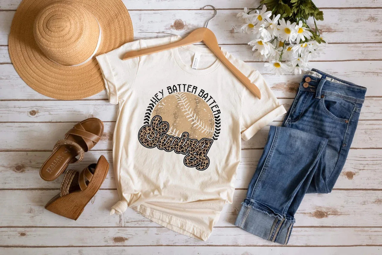 Hey Batter Batter Swing Graphic Tee - Merch Girls