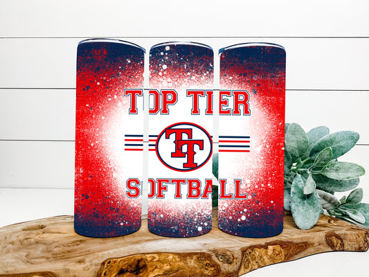 Top Tier Softball Completed 20oz Skinny Tumbler