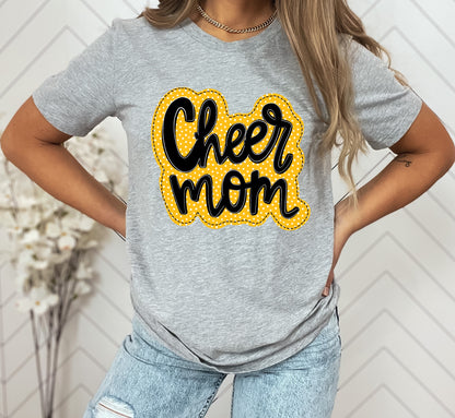 Cheer Mom Faux Applique Graphic Tee