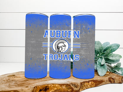 Auburn Trojans Completed 20oz Skinny Tumbler