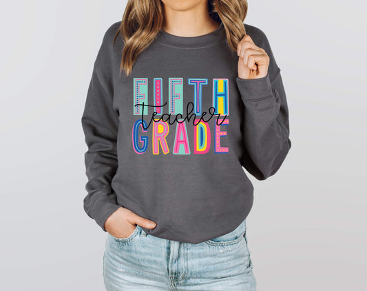 Fifth Grade Teacher Colorful Graphic Tee