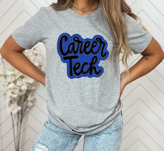 Career Tech Faux Applique Graphic Tee