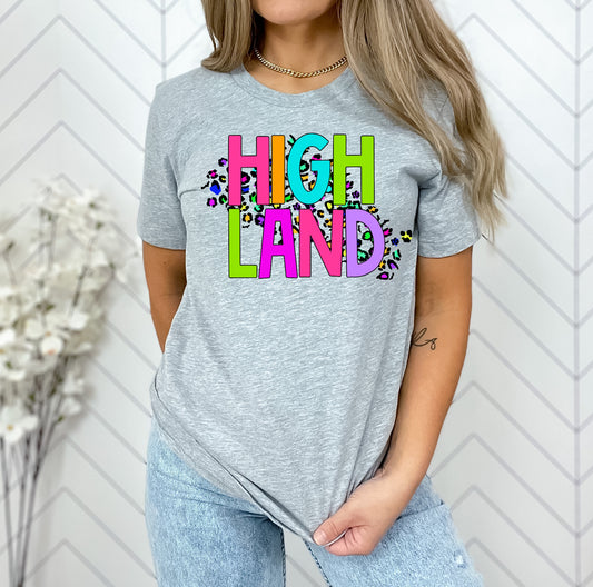 Highland Bright Neon Mascot Graphic Tee - DTG ONLY Tee