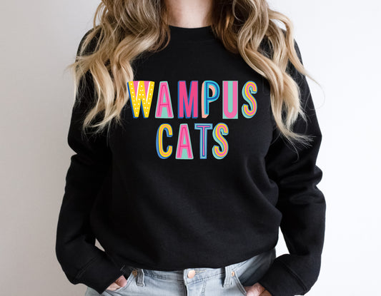 Wampus Cats Colorful Graphic Tee