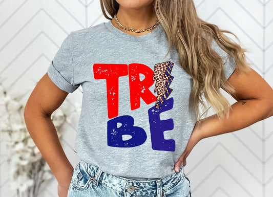 Tribe Red and Navy Lightning Bolt Graphic Tee
