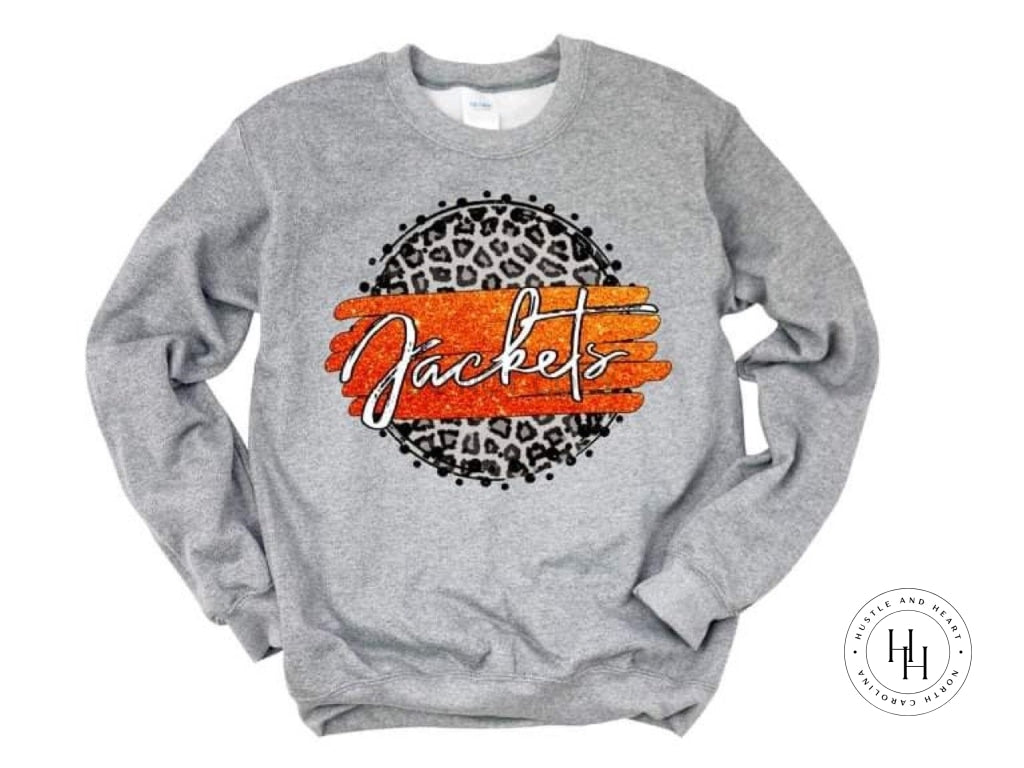 Jackets Orange/white With Black Outline Graphic Tee Shirt