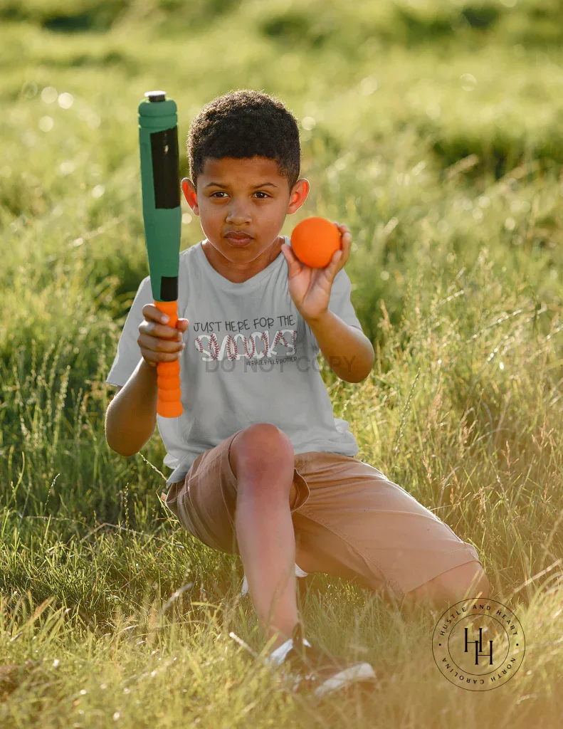 Just Here for the Snacks #baseballbrother Graphic Tee - Merch Girls