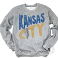 Kansas City Royal Blue/Gold Lightning Bolt Graphic Tee - Merch Girls