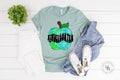 Kindergarten Blue Watercolor Apple Graphic Tee - Merch Girls