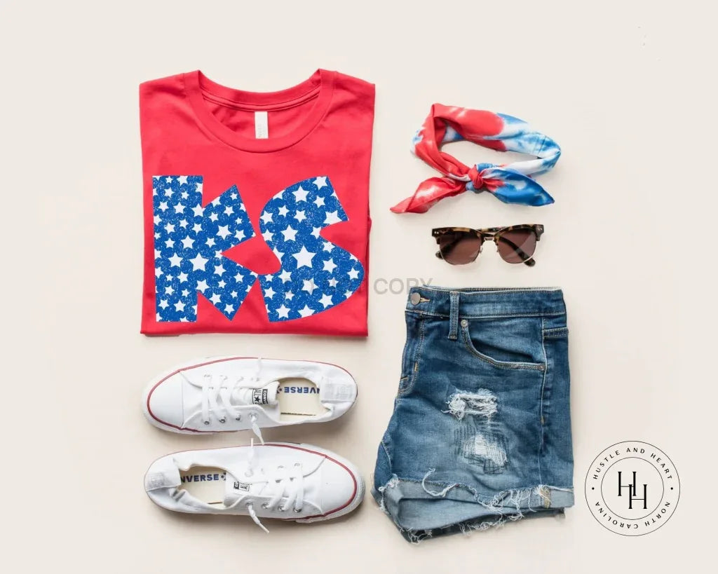 KS Retro Distressed Star Graphic Tee - Merch Girls