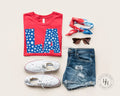 LA Retro Distressed Star Graphic Tee - Merch Girls