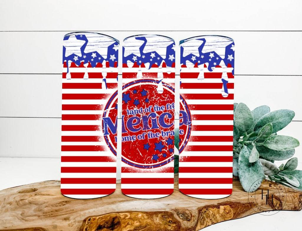 Land Of The Free Merica Completed 20Oz Skinny Tumbler Sublimation