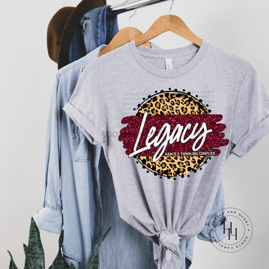 Legacy Dance And Tumbling Complex Leopard Circle Graphic Tee Shirt
